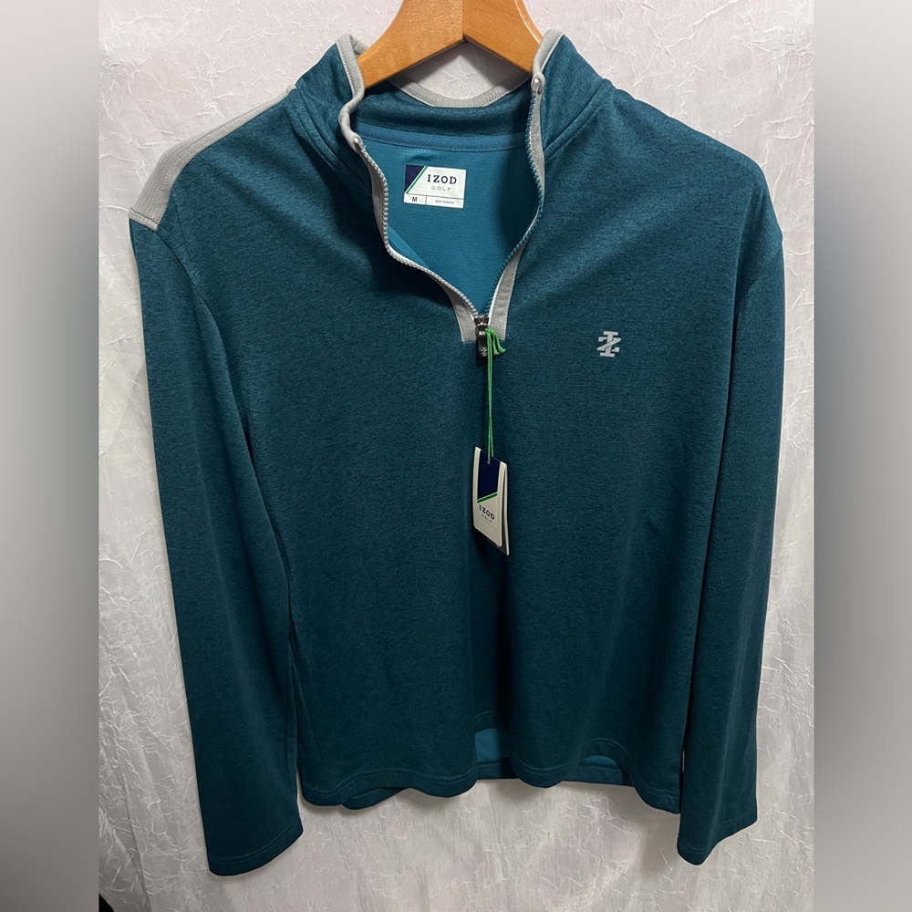 Izod Men's Deep Teal Zip-Up Sweater